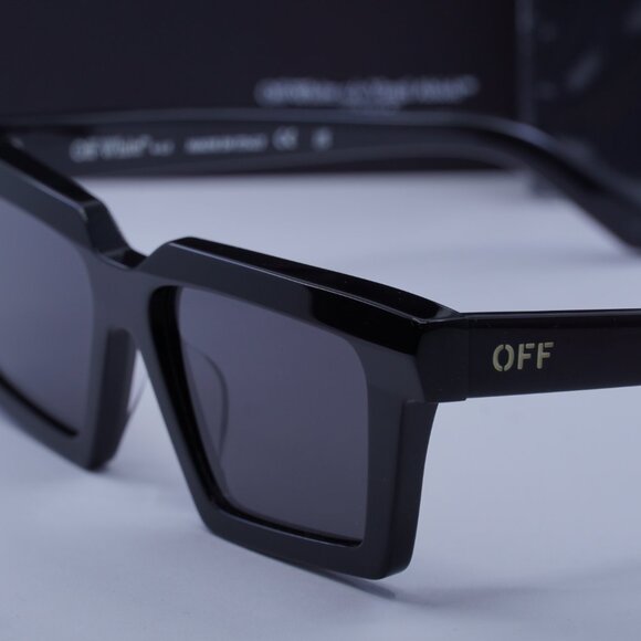 Off-White Off-White OERI142 WINDSOR 0907 Sunglasses Shiny  Off-White OERI142 WINDSOR 1007 Square Sunglasses – Black/Dark Grey